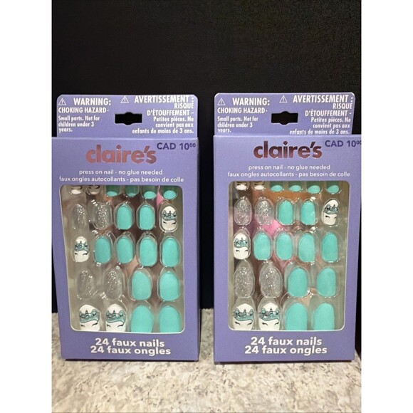 Bundle Value Set Of 4 Claire's 24 Faux Nails (2 Designs) - Picture 3 of 5